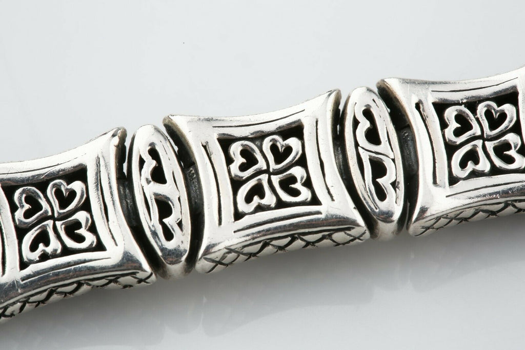 Scott Kay 925 Silver Ladies Equestrian Bracelet w/ Faceted Onyx & Diamond Clasp
