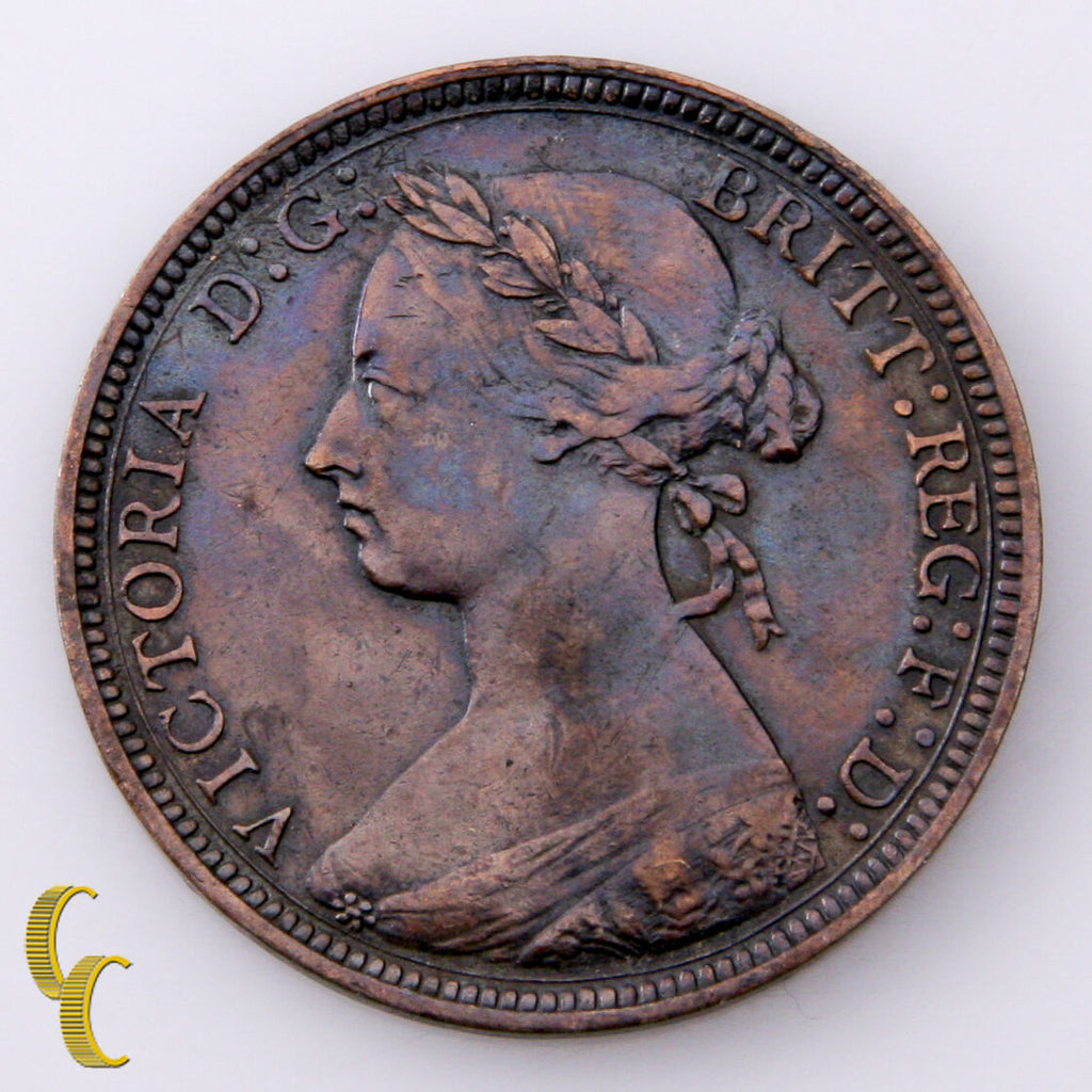 1886 Great Britain 1/2 Half Penny Bronze KM# 754 (Very Fine, VF Condition)