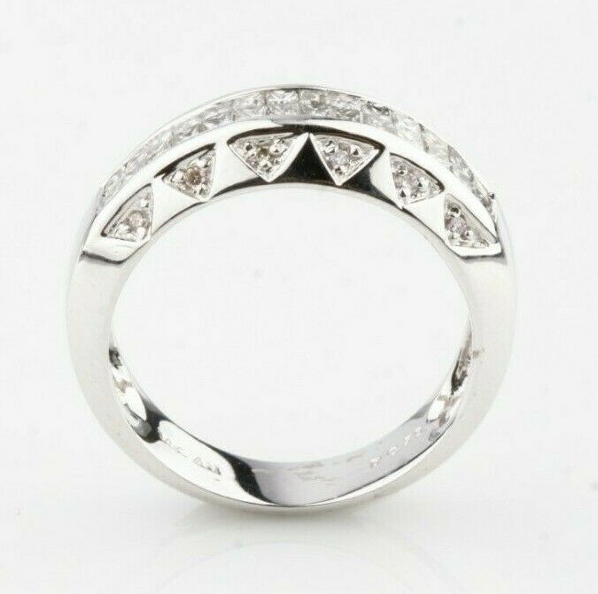 14k White Gold Diamond Plaque Ring TDW = 0.76 ct Size 6.75 Gorgeous!