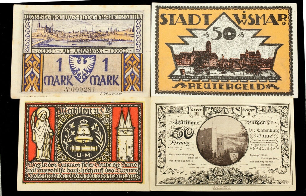 1920's Germany Notgeld Money 25pc City Views - Freiburg, Marienburg, Thuringen