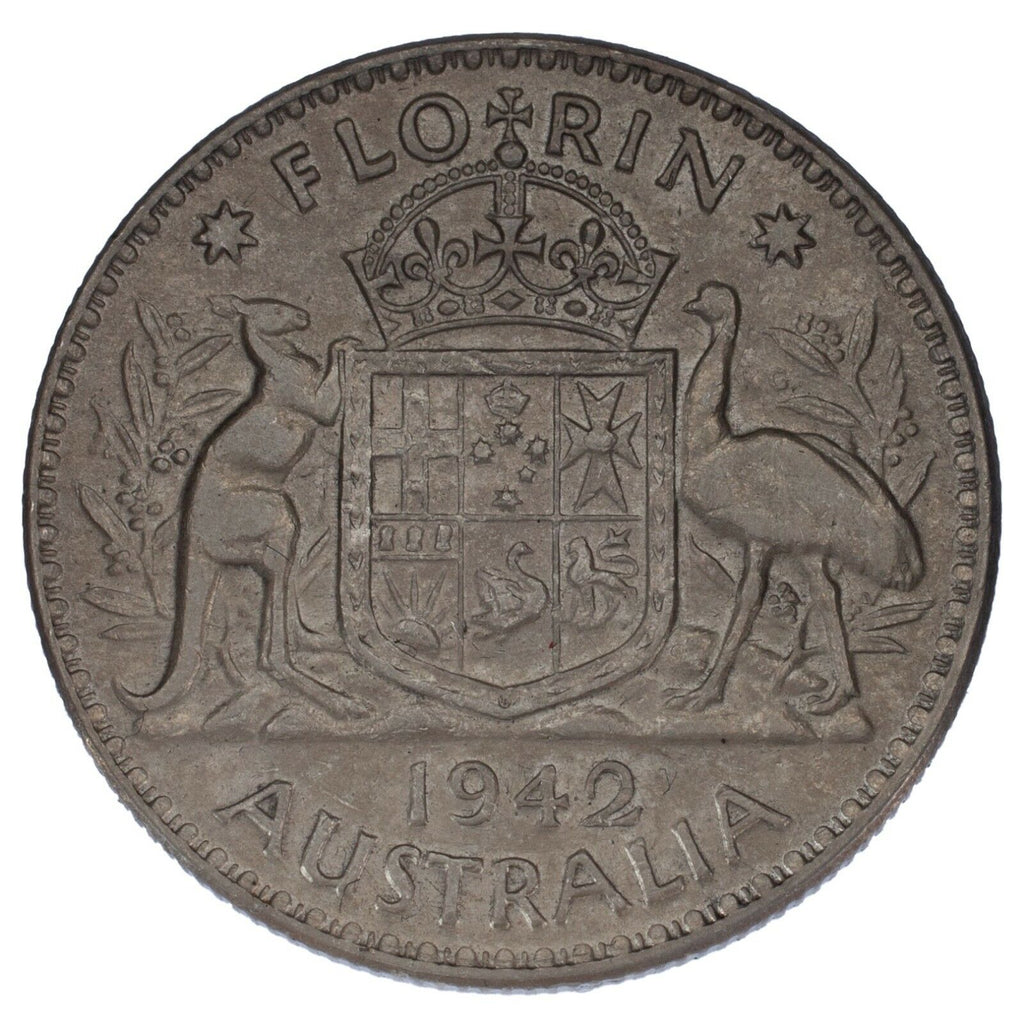 1936 & 1942 Australia Florin Silver Coin Lot of 2 KM# 27 & 40