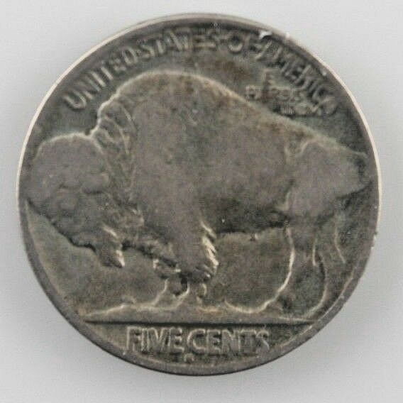 1916-S Buffalo Five Cent Nickel 5C (Fine, F Condition)