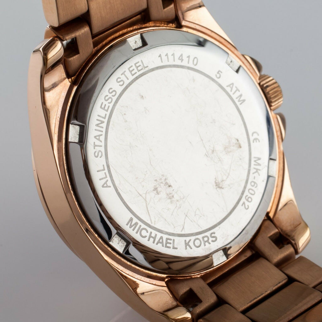 Michael Kors Rose Gold Plated Quartz Chronograph Watch MK-6092 w/ Box