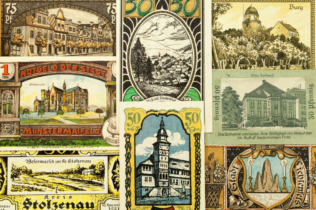 1920's Germany Notgeld (Emergency Money) 25pc - Eutin, Lichtenfels, Meinheim