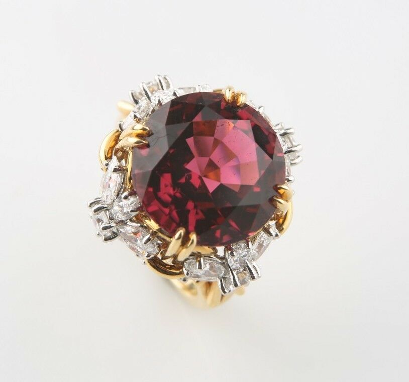 Tiffany & Co Schlumberger Pink Tourmaline and Diamond Flower Ring