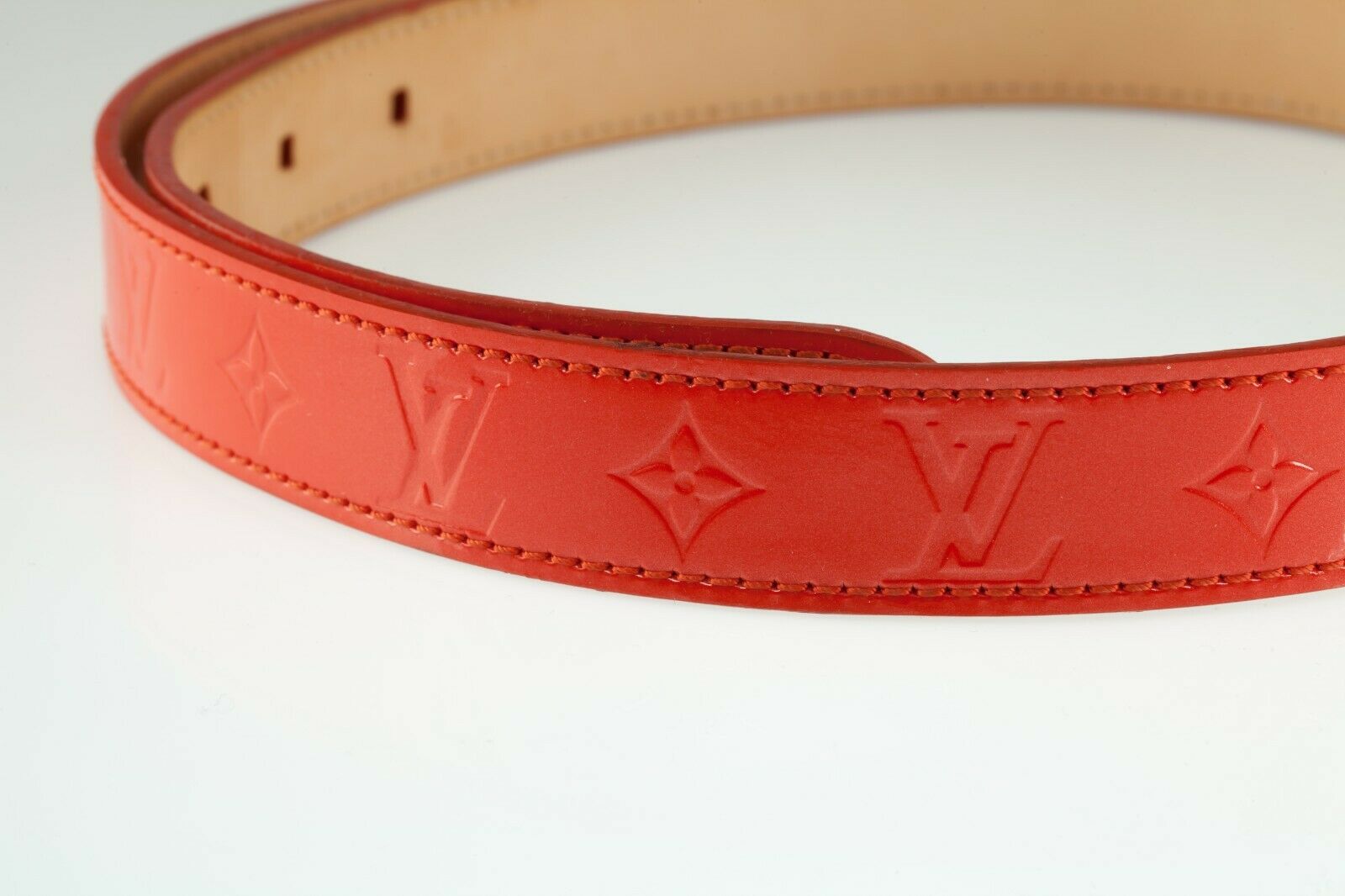 Louis Vuitton Monogram Vernis Ceinture Belt Red Leather Patent leather  ref.650212 - Joli Closet