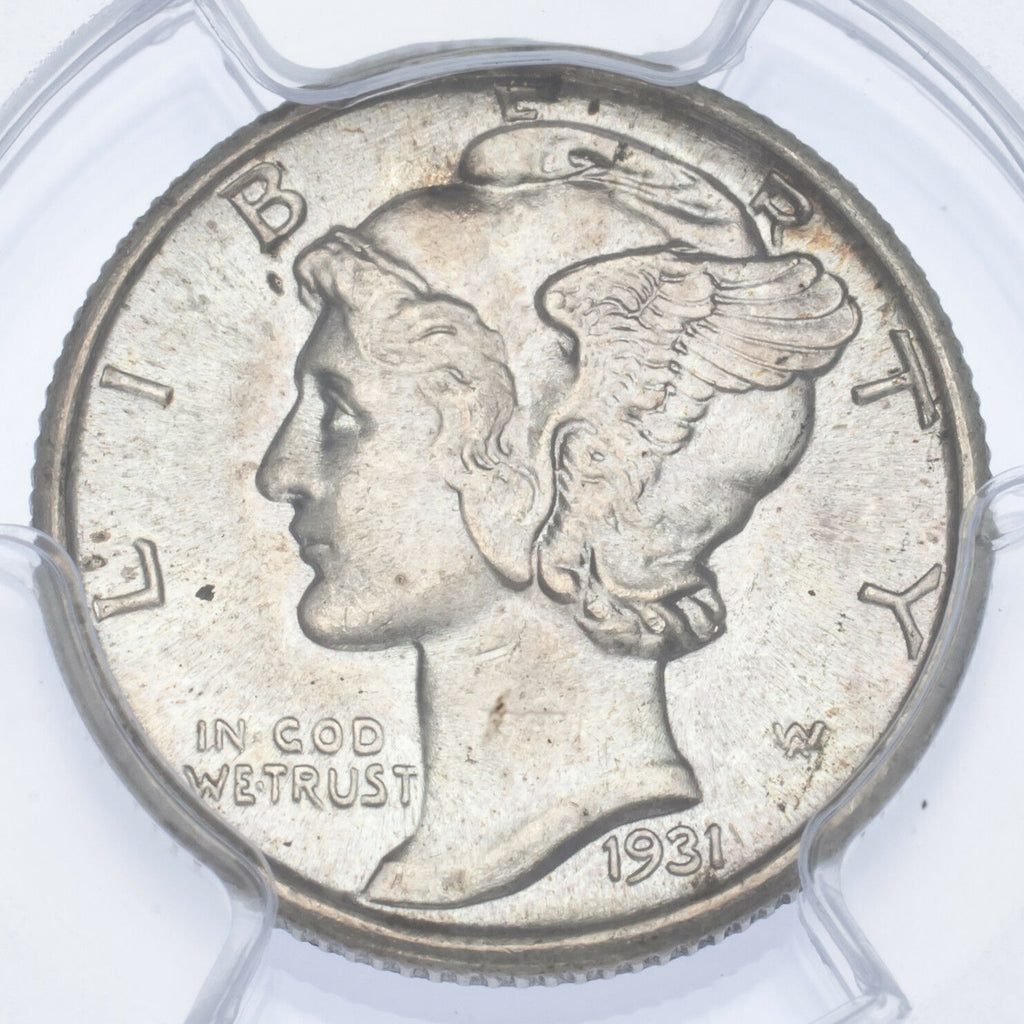 1931-S 10C Mercury Dime Graded by PCGS as MS65FB Full Bands! Rare Strike!