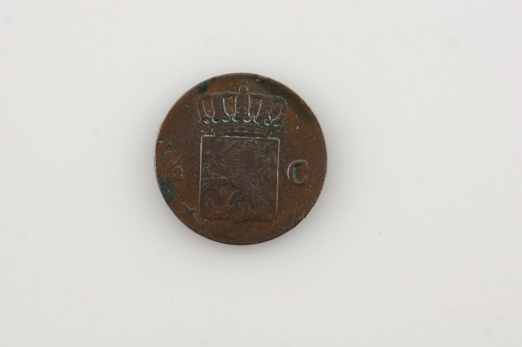 1853 Netherlands 1/2 Cent Copper Coin in Very Fine Condition KM #90