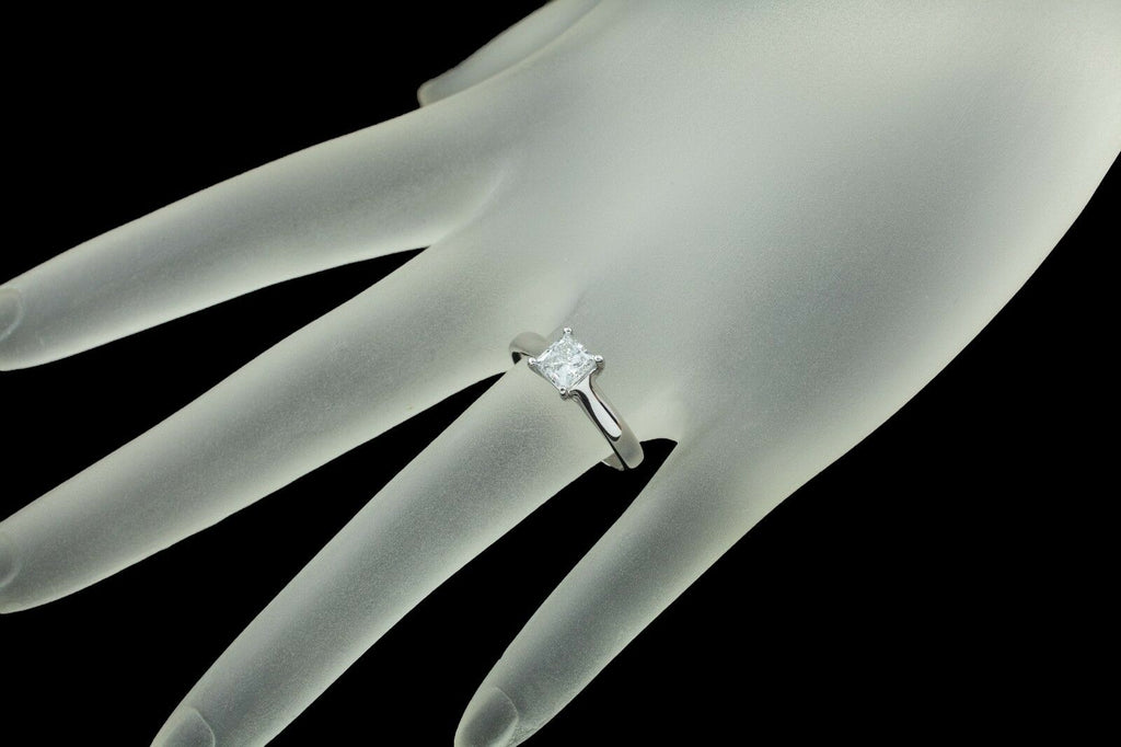 0.75 ct Princess-Cut Diamond Solitaire 14k White Gold Ring Size 7 w/ IGI Cert