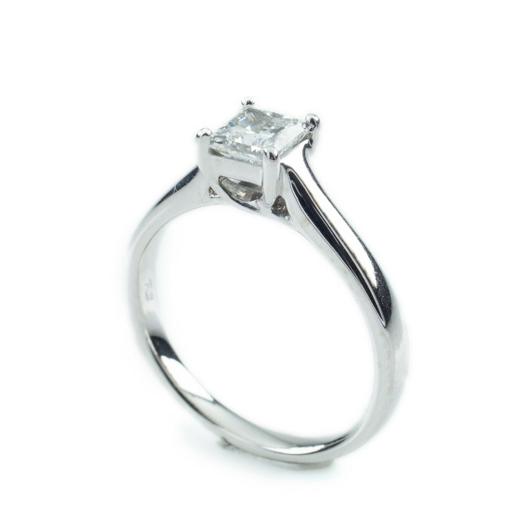 0.75 ct Princess-Cut Diamond Solitaire 14k White Gold Ring Size 7 w/ IGI Cert