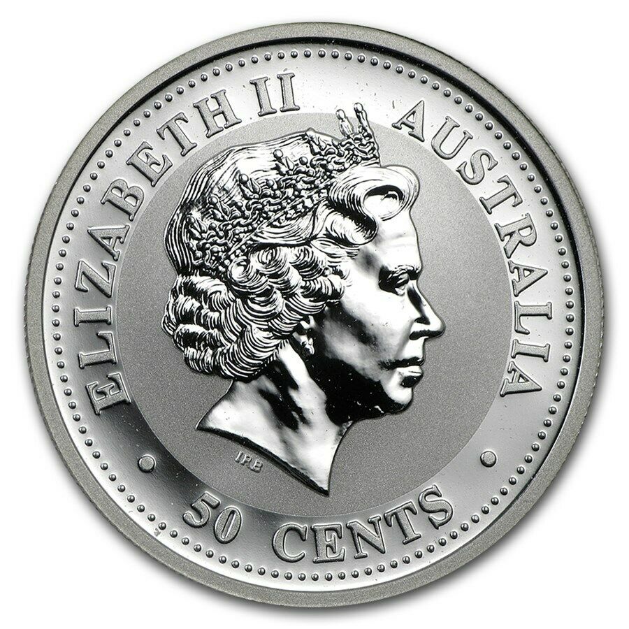 2006 Australia 50 Cents Series 1 Lunar Year of the Dog 1/2 oz Silver BU Coin
