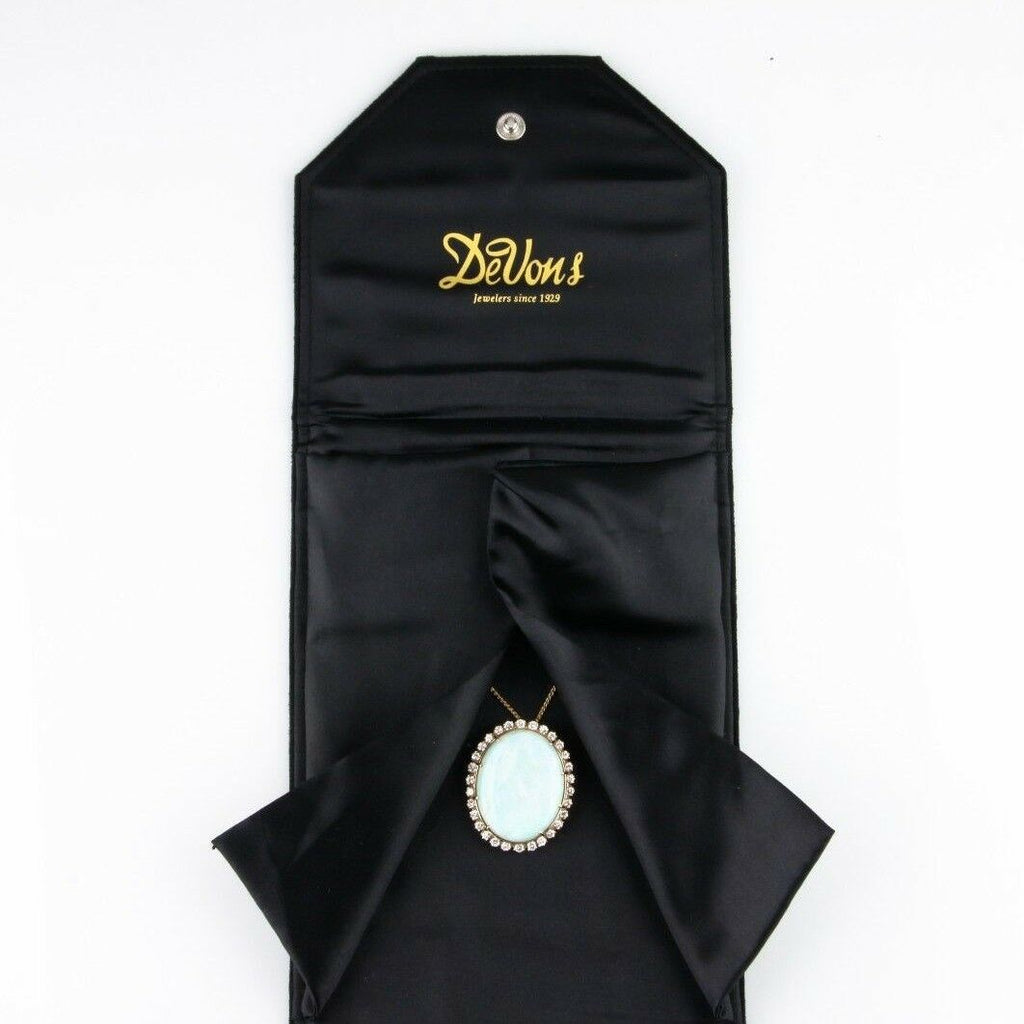 59.87 carat Opal wtith Diamond Bezel Pendant 14k Yellow Gold 20 inch Necklace