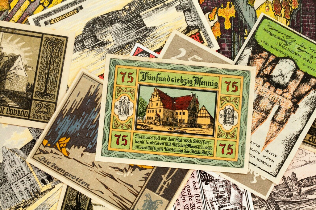 1920's Germany Notgeld Money 25pc City Views - Aken, Altona, Paulinzella