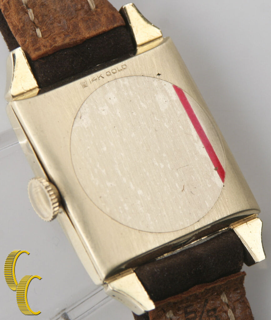 Wittnauer Vintage Men's 14k Yellow Gold Hand-Winding Watch w/ Brown Leather Band