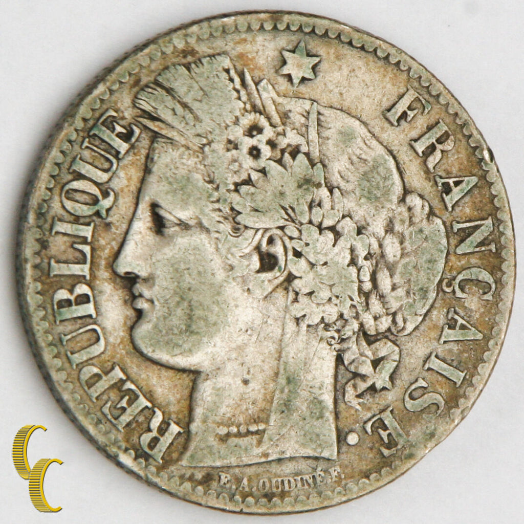 1888-A France 2 francs, Silver Coin KM# 817.1