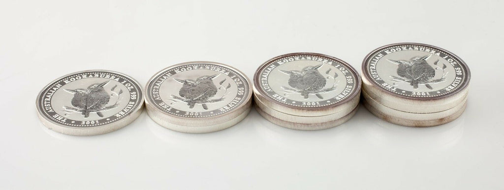 Lot of 10 2001 Australia $1 Silver 1oz Kookaburras (BU Condition) KM# 479