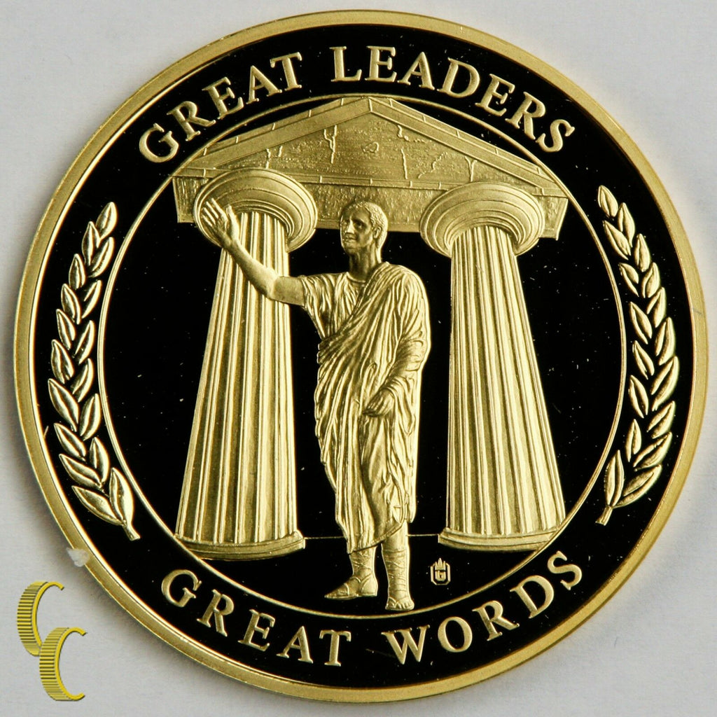 American Mint 1 oz. .999 Gold Bullion Round "Great Leaders, Great Words" w/ CoA