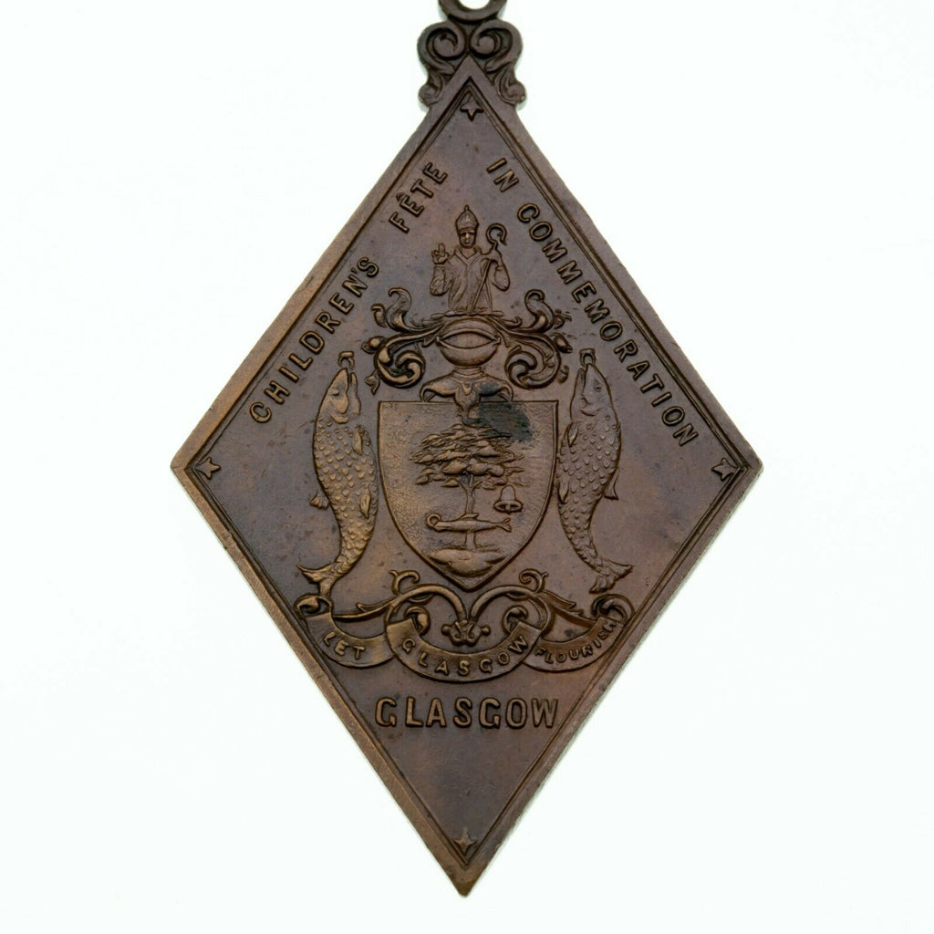 1897 Great Britain Queen Victoria Glasgow "Childrens Fete" Commemorative Pendant