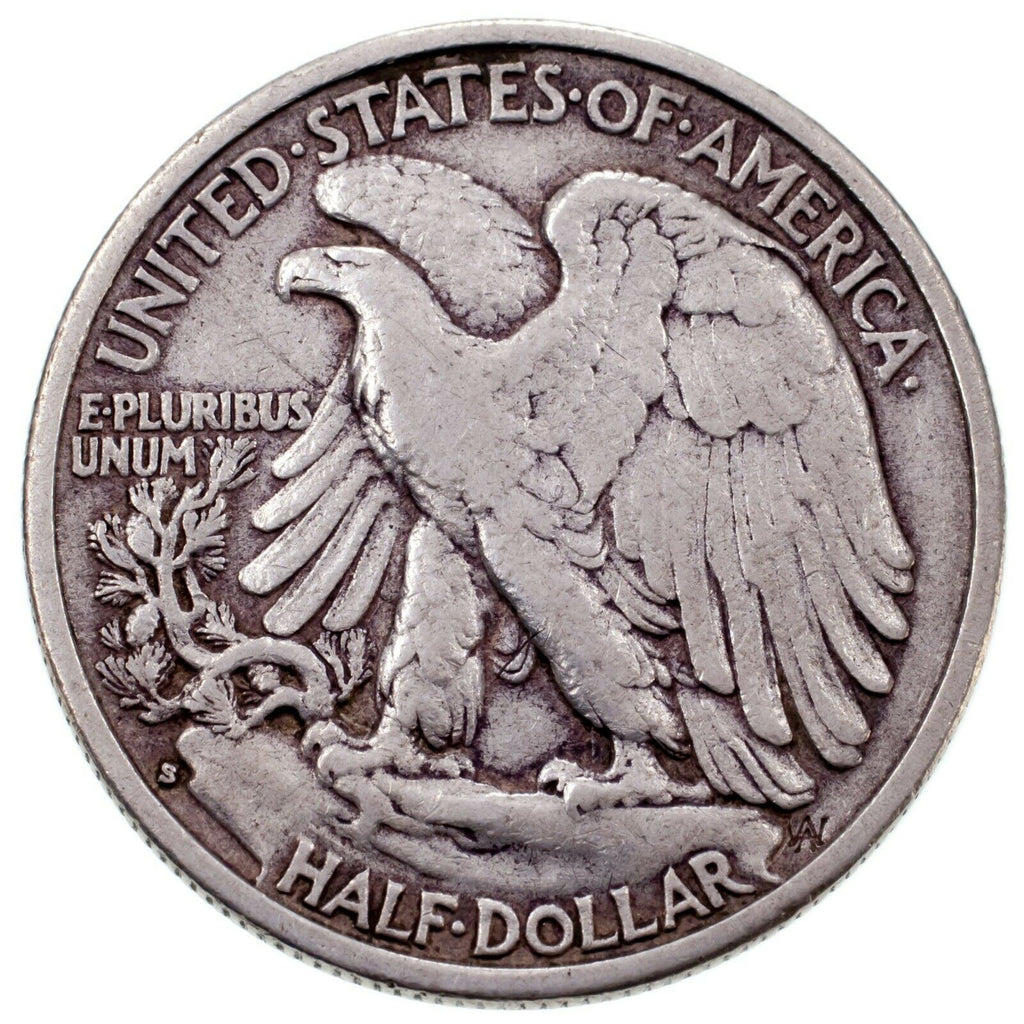 1934-S 50C Walking Liberty Half Dollar in XF Condition, Natural Color