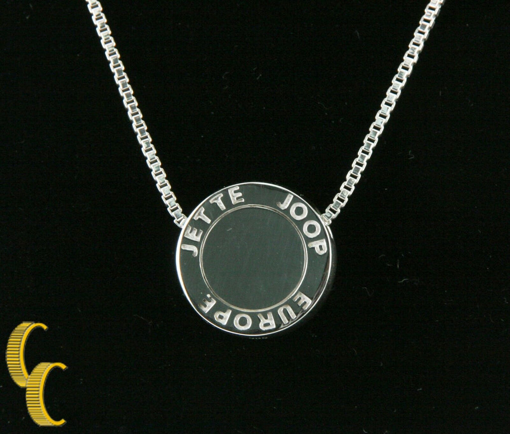 Jette Joop Sterling Silver Circle Pendant 16" Box Chain Great Gift!