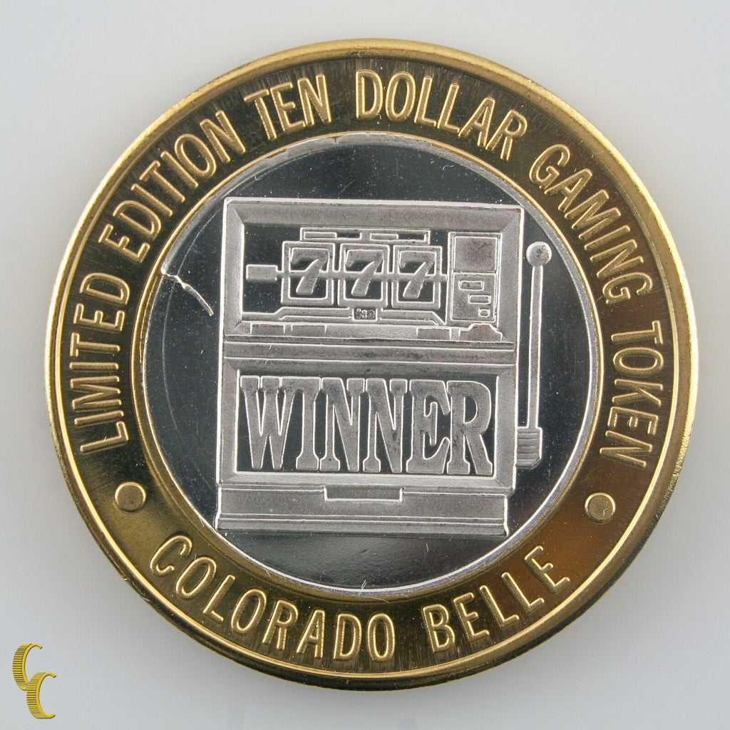 Slot Machine $10 Colorado Belle Casino Gaming Token .999 Silver Ltd Edition