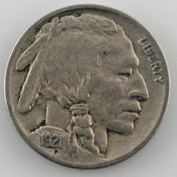 1921 Buffalo Five Cent Nickel 5C (Very Fine, VF Condition)