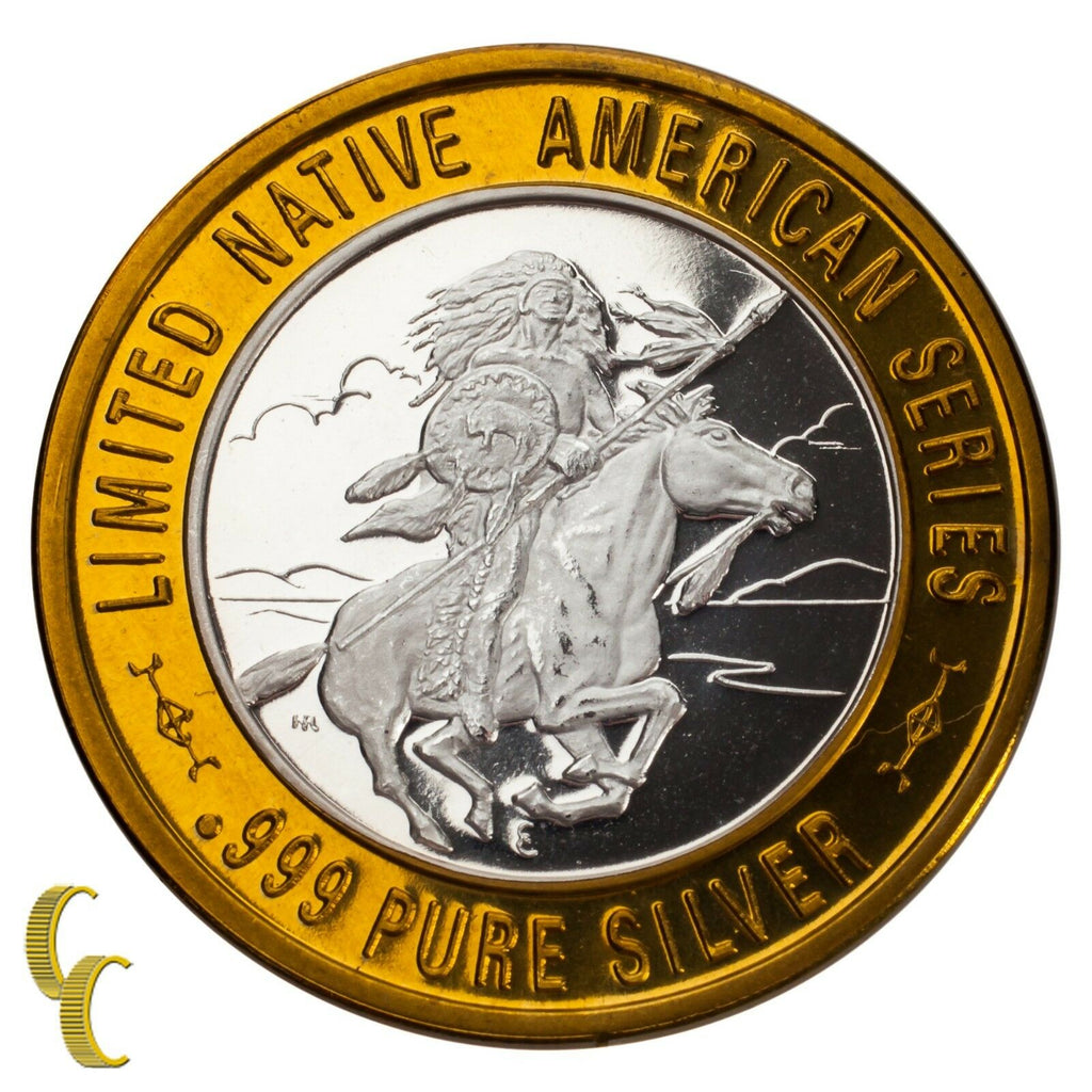 Chief Medicine Crow Native American Casino Gaming Token .999 Silver Limited Ed.