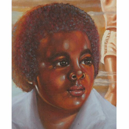 Untitled (Boy Dreaming of Muhammad Ali) By Anthony Sidoni Signed Oil on Canvas