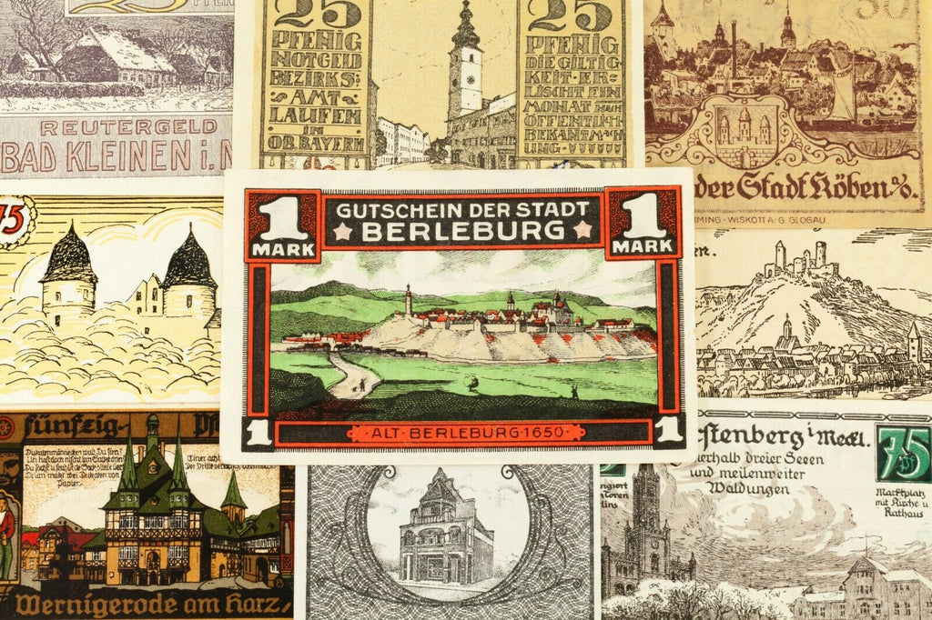 1920's Germany Notgeld (Emergency Money) 25pc - Barntrup, Berleburg, Laufen