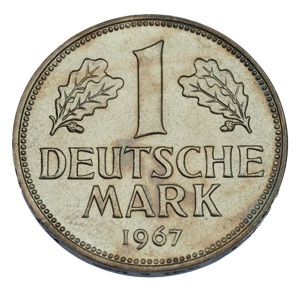 1967-D Germany 1 Mark Coin (BU Condition) Munich Mint KM 110