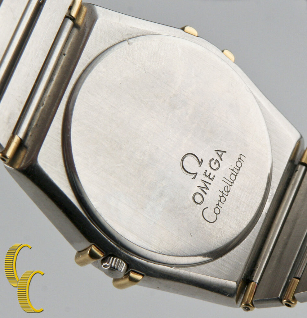 Omega Constellation Quartz Two-Tone Watch w/ Diamond Dial & Date Feature