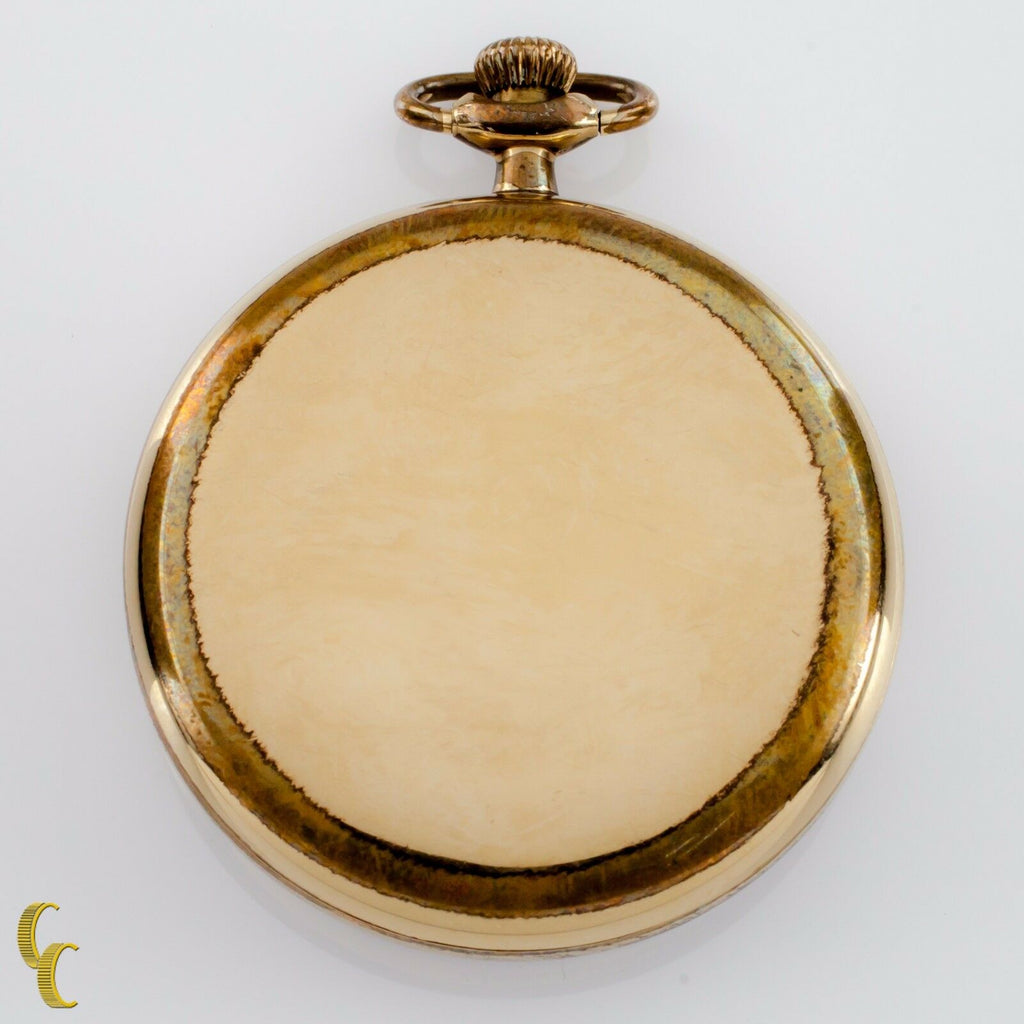 Yellow Gold Filled Waltham Open Face Pocket Watch 15 Jewel Size 17 1914