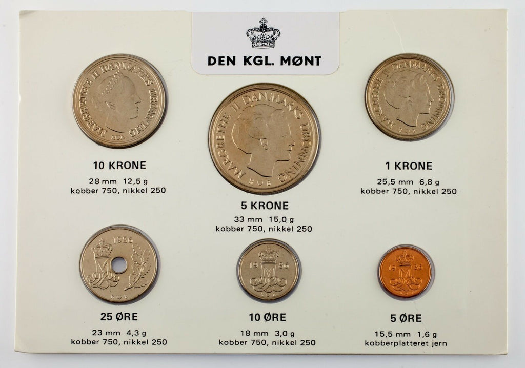 Lot of 3 1986 Denmark Mint Sets (1 Original, 2 Collectors)