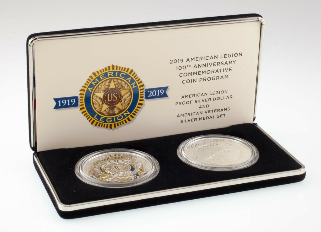 2019 American Legion 100th Anniversary Commemorative Silver Dollar and Medal Set