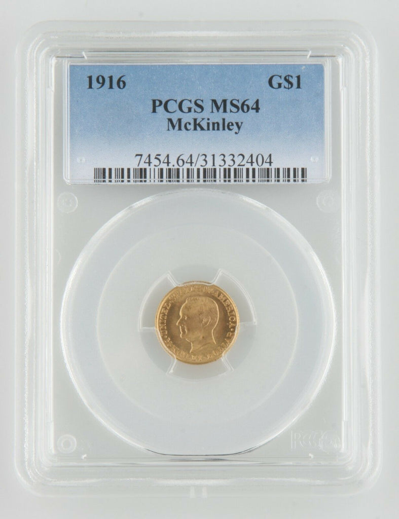 1916 McKinley Gold One Dollar Commemorative MS-64 PCGS G$1 Coin KM-144