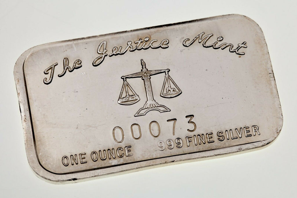 1973 The Justice Mint 1 oz. Silver Bar Mountain Quail #73! of 5000 JM-18