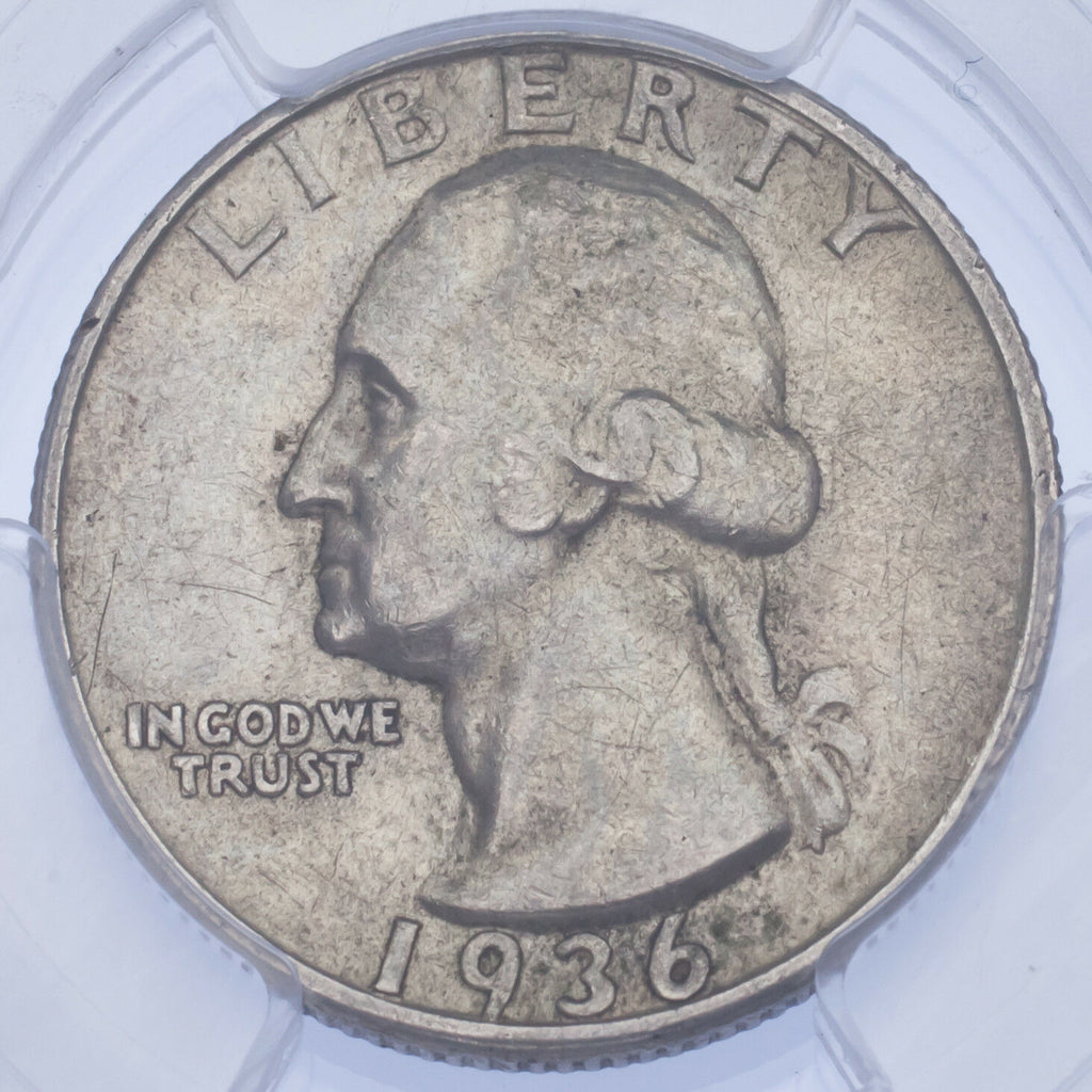 1936-D 25C Washington Quarter Graded by PCGS as AU53! Gorgeous Coin!