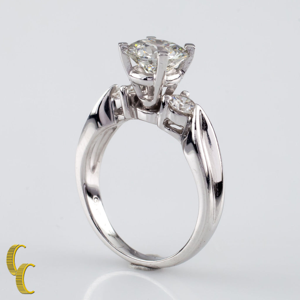 1.30 carat Round Brilliant Diamond Platinum Engagement Ring Size 5.75
