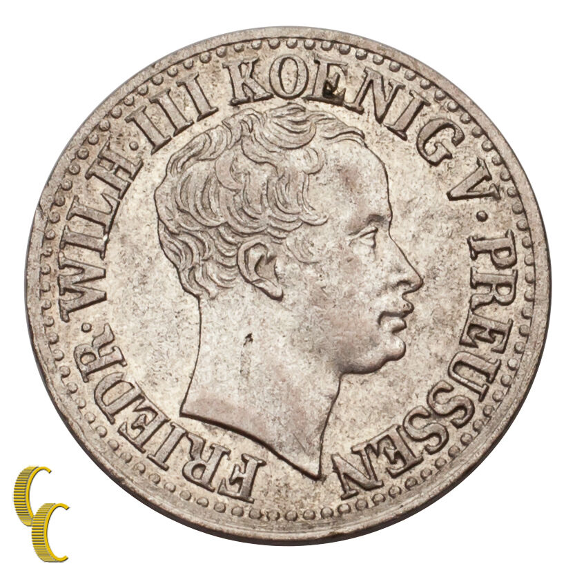 1822-A German States 1/2 Silver Groschen About Uncirculated Condition KM #409