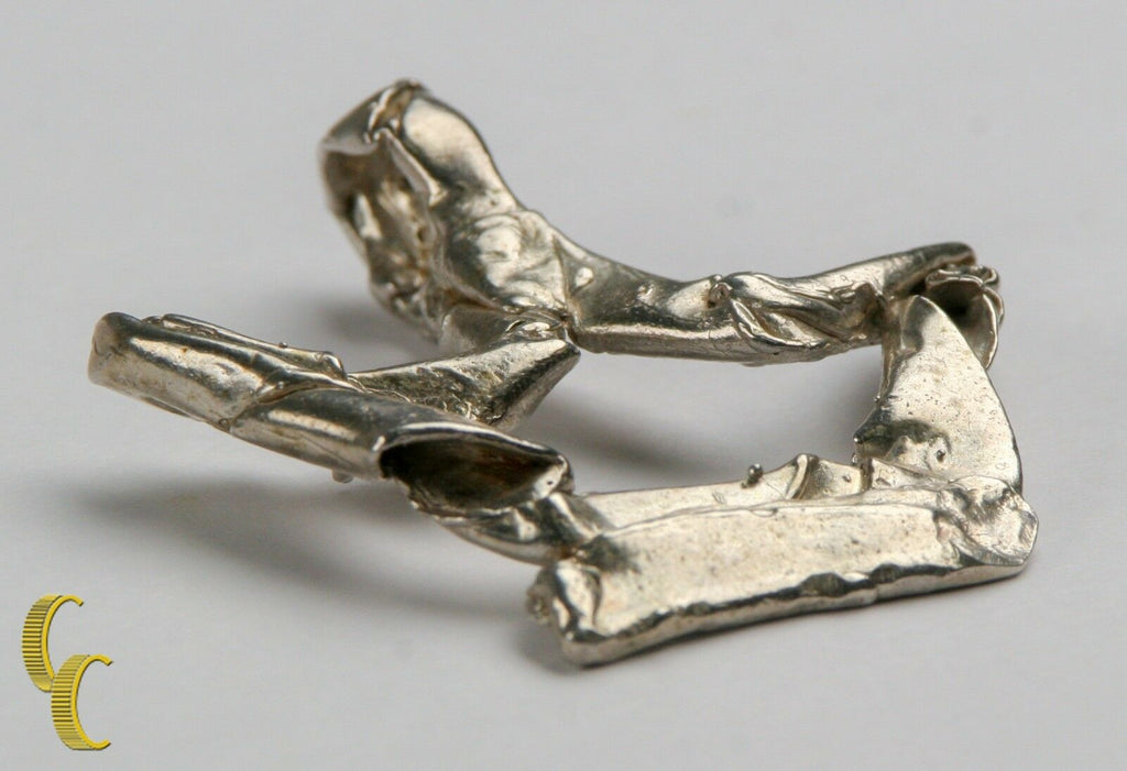 Sterling Silver Wrinkled Crown Pendant Hallmarked "NJ," "18R" 25.6 grams