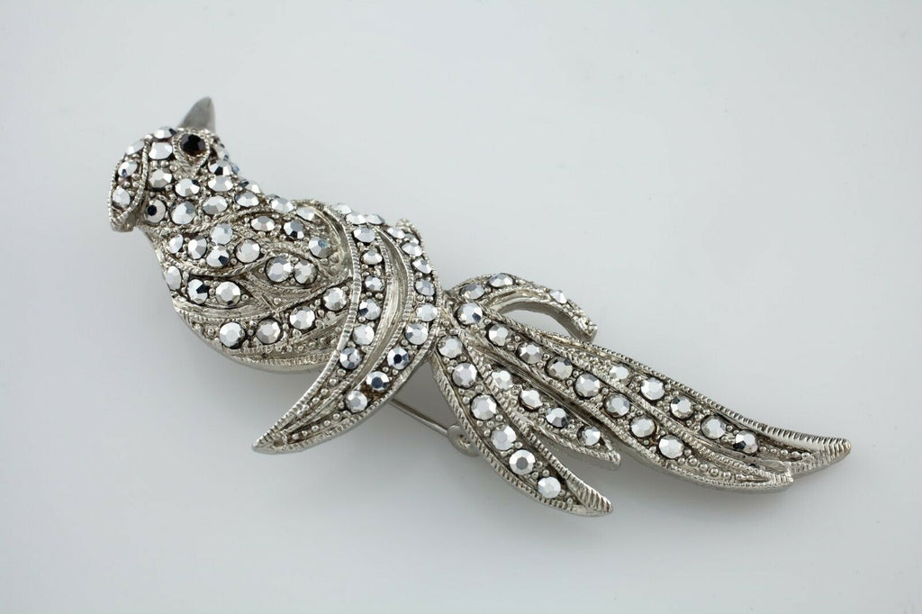 Lumi Costume Brooch Parrot with Marcasite Accents Gorgeous!
