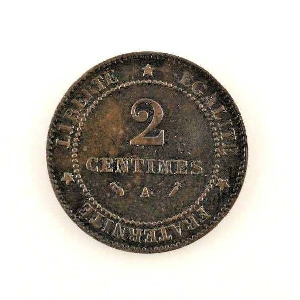 1894-A France 2 Centimes (VF+) Very Fine Plus Condition