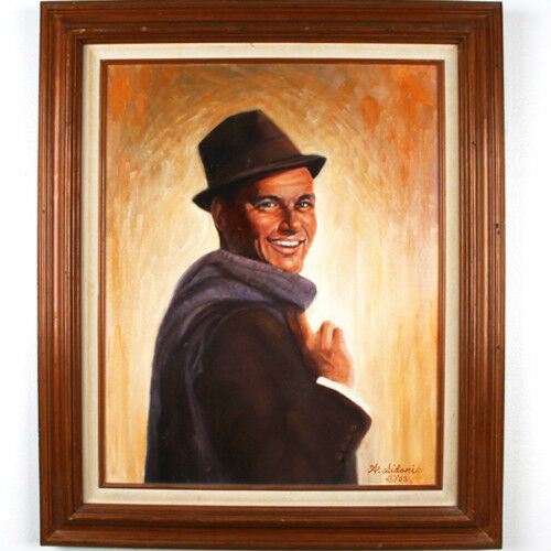 Untitled (Portrait of Frank Sinatra) By Anthony Sidoni 2003 Signed Oil on Canvas