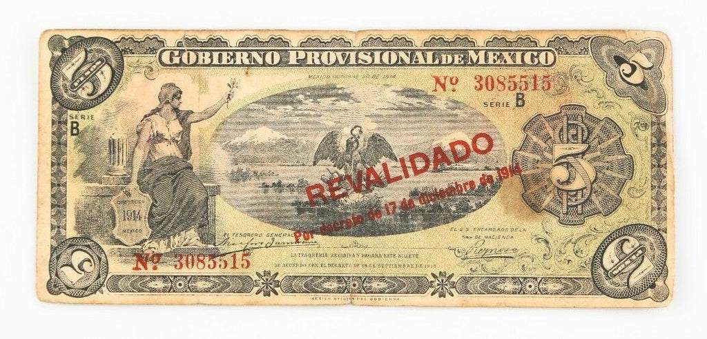 1914 Mexico Revolution 5 Peso Notes Lot (30) VF Gobierno Provisional P#S702b