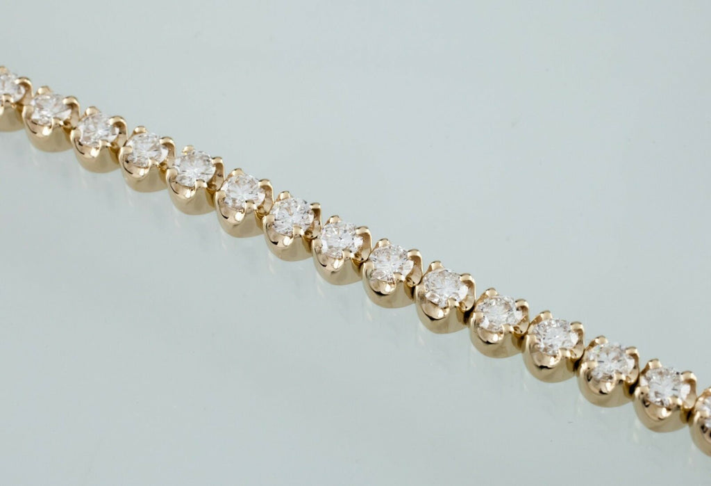 6.00 carat Round Diamond 14k Yellow Gold Tennis Bracelet 6.75 inches