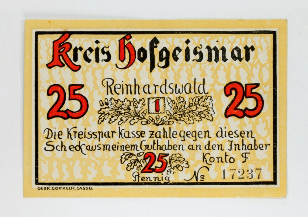 1920's Germany Uncirculated Notgeld Money 5pc - Reinhardswald