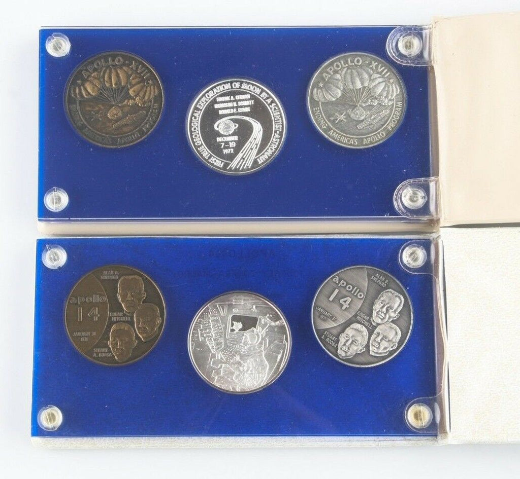 NASA Medals (21 total) Apollo 1 7 12 14 15 16 17 Silver Nickel Bronze w/ Case