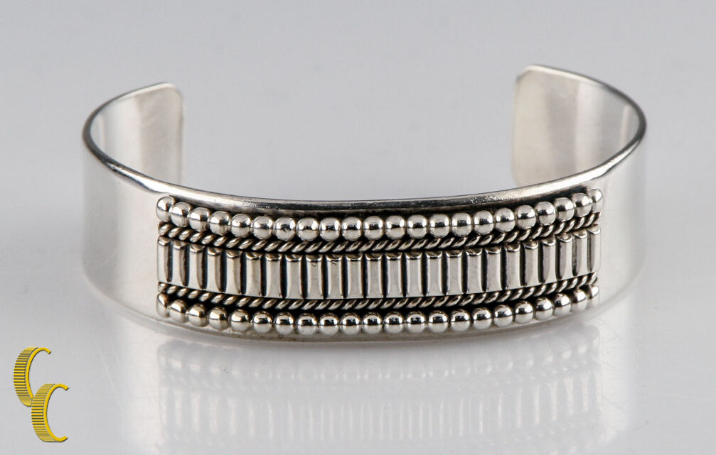 Ron Yazzie Native American Sterling Silver Bracelet Cuff, Great Gift!
