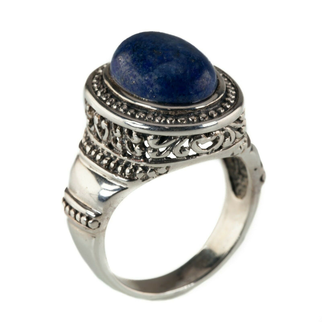 Beautiful Sterling Silver Lapis Lazuli Ring Sz 8