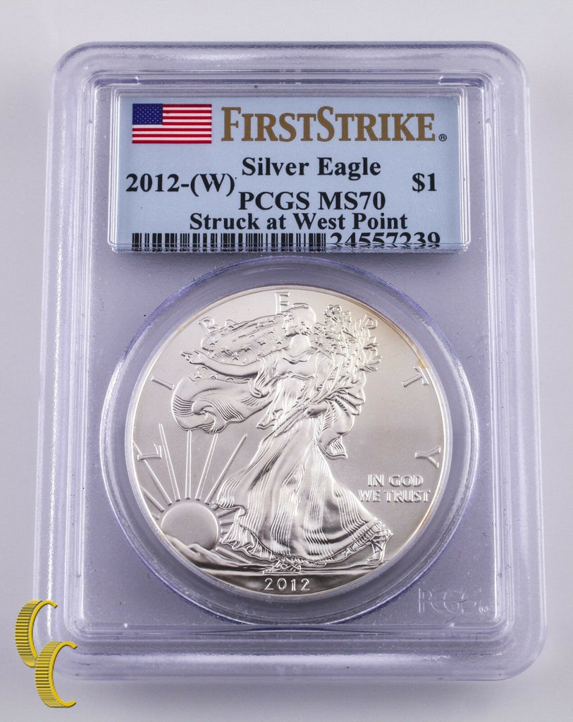 2012-W First Strike $1 Silver American Eagle 1 oz Graded by PCGS MS70